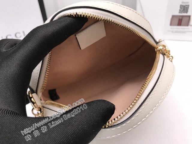 Gucci新款包包 古馳Ophida系列GG圓餅包 Gucci白色鏈條小圓餅包 550618  ydg3168